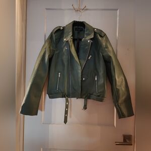 Women's Green Leather Jacket